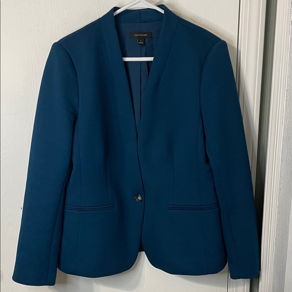 Ann Taylor Jackets & Blazers - Ann Taylor The Cutaway Blazer in Double Knit Sea Teal Blue Size 10